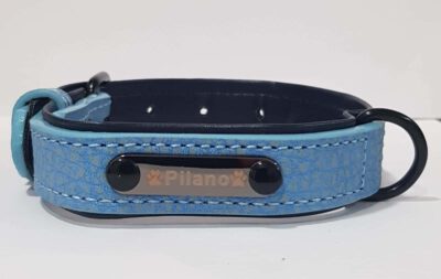 Collar cuero PILANO celeste 53cm