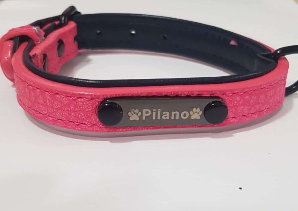 Collar cuero PILANO fucsia 43cm